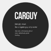 車ガイ定義ギフトおもしろいアイディア ラウンドシール (正面)