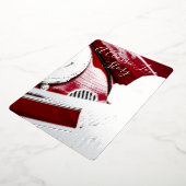 車クラシックと愛の物語の赤い白結婚色 箔招待状 (回転した状態)