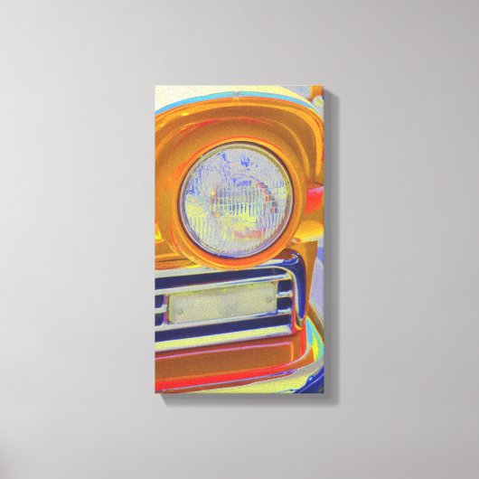車クラシックのヘッドライトポップ・アートのアート キャンバスプリント (正面)