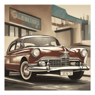 車クラシックのポスター フォトプリント