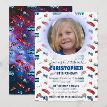 車クラシックの誕生日招待状