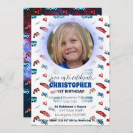 車クラシックの誕生日招待状 招待状