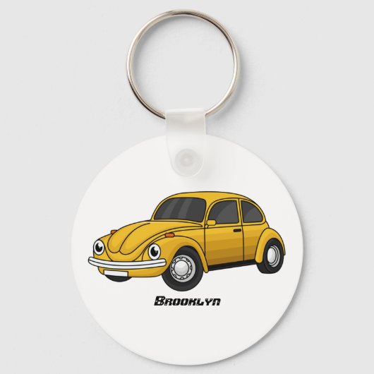 車クラシック漫画 キーホルダー (正面)