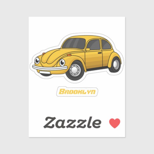 車クラシック漫画 シール (シート)