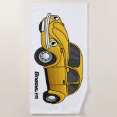 車クラシック漫画 ビーチタオル (正面)