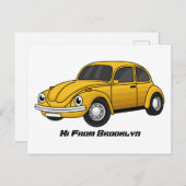 車クラシック漫画 ポストカード (正面/裏面)