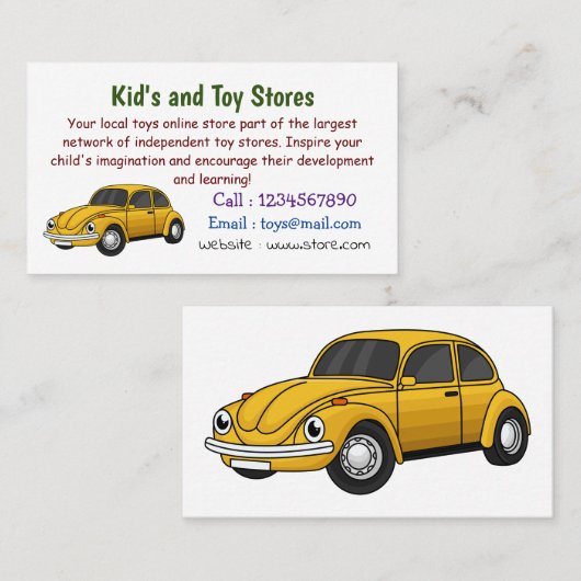 車クラシック漫画 名刺 (正面/裏面)