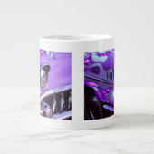 車クラシック:フードが燃え上がる山形 ジャンボコーヒーマグカップ (正面)