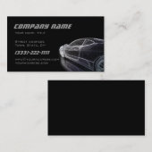 車シンプルの名刺のブラックモデル 名刺 (正面/裏面)