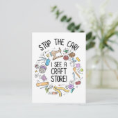 車ストップだ!工芸店が見える ポストカード (スタンド正面)