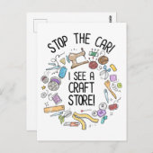 車ストップだ!工芸店が見える ポストカード (正面/裏面)