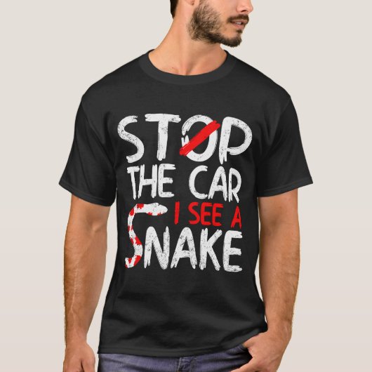 車ストップは蛇のバイパーのブリーダーを見る Tシャツ (正面)