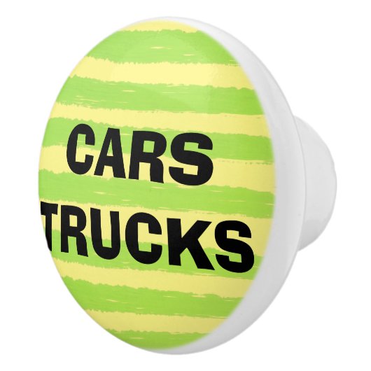 車トラック黄色の緑の水の色のストライプ セラミックノブ (右)