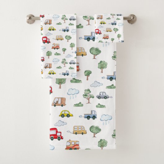 車パターン バスタオルセット (インサイチュ)