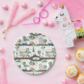 車パターン ペーパープレート (パーティー)