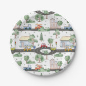 車パターン ペーパープレート (正面)