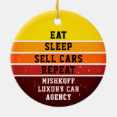 車パーソナライズされたの自動販売のスリープ食べリピーター セラミックオーナメント (裏面)