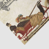 車ビクトリアンに乗ったクリスマスの女性 薄葉紙 (詳細)