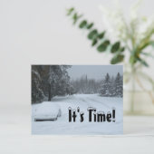 車ビジネス郵便はがきを耕す冬の貯蔵の雪 ポストカード (スタンド正面)