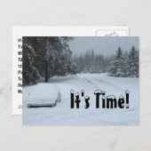 車ビジネス郵便はがきを耕す冬の貯蔵の雪 ポストカード (正面/裏面)