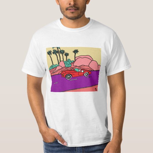 車ファンキーのビーチ路 Tシャツ (正面)