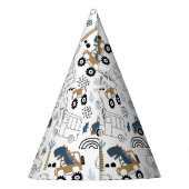 車フレンドリーの恐竜のパターン誕生日 パーティーハット (裏面)