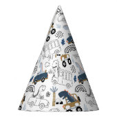 車フレンドリーの恐竜のパターン誕生日 パーティーハット (左)