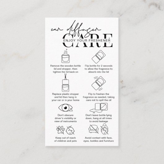 車モダンのぶら下がったディフューザの気に指示 名刺 (正面)