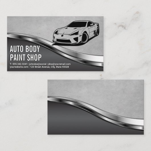 車モダン両 | 自動サービス 名刺 (正面/裏面)