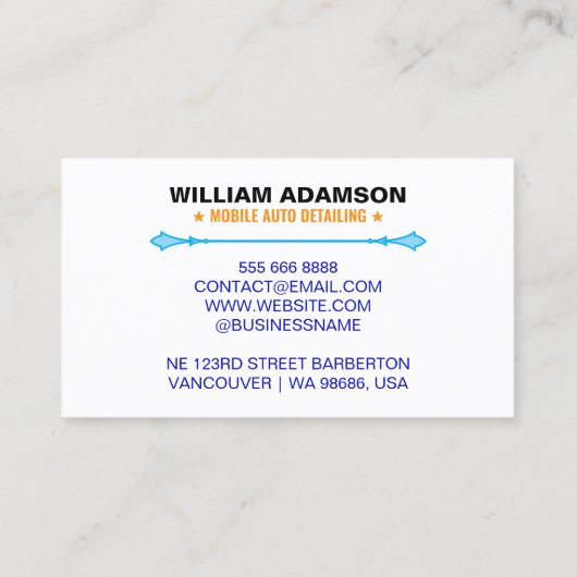 車モダン気に、車の売り上げクール、自動車の詳細 名刺 (裏面)