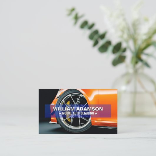 車モダン気に、車の売り上げクール、自動車の詳細 名刺 (スタンド正面)