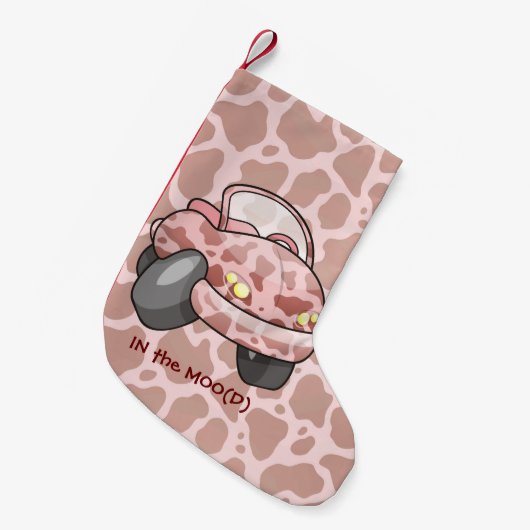 車モー スモールクリスマスストッキング (正面 (吊り時))