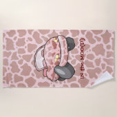 車モー ビーチタオル (正面)