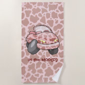 車モー ビーチタオル (正面)