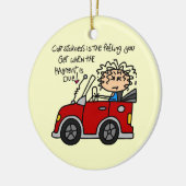 車ユーモアのある酔 セラミックオーナメント (左)