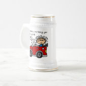車ユーモアのある酔 ビールジョッキ (正面左)
