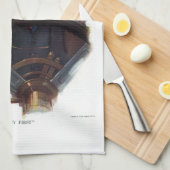 車ロマンクラシックティックヴィンテージ冬イラストレーション キッチンタオル (四つ折り)