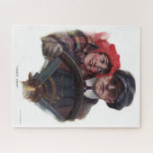 車ロマンクラシックティックヴィンテージ冬イラストレーション ジグソーパズル (横)