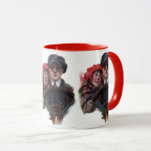 車ロマンクラシックティックヴィンテージ冬イラストレーション マグカップ (正面右)