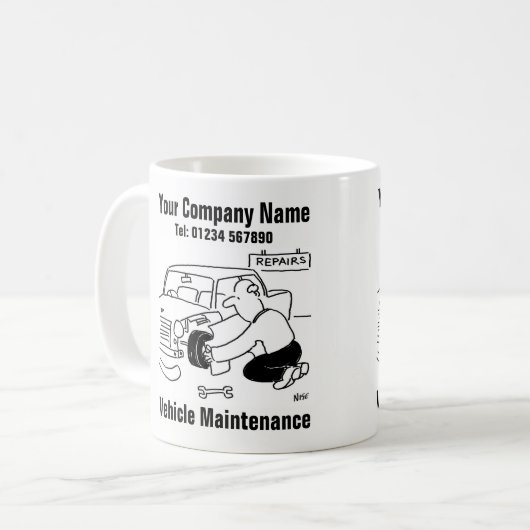 車両のメンテナンスガレおもしろいージ整備士 コーヒーマグカップ (正面左)