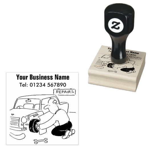 車両の修理と車のサービススタンプ ラバースタンプ (押印)