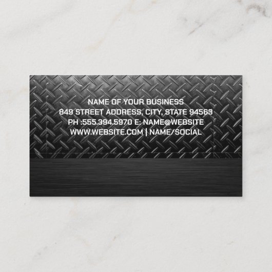 車両の掘削 |鉄鋼 名刺 (裏面)