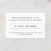 車両はっきりしたの修理澄んデザイン 名刺 (裏面)