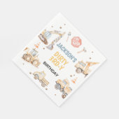 車両イエロー建築ダーティ3rdy誕生日 スタンダードランチョンナプキン (角)