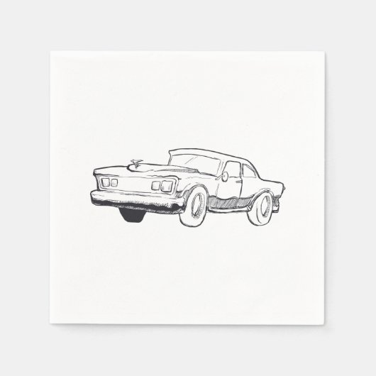 車両イラストレーション スタンダードカクテルナプキン (正面)