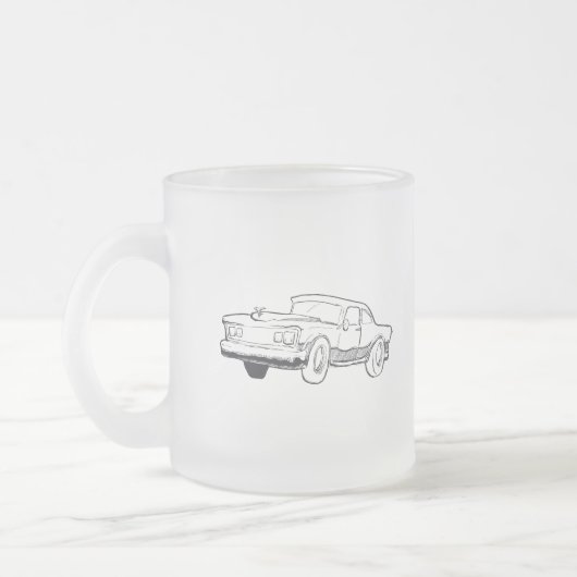 車両イラストレーション フロストグラスマグカップ (左)