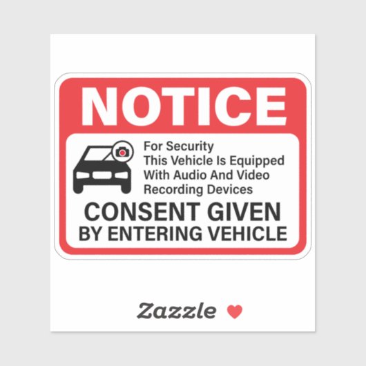 車両セキュリティカメラ警告標識 シール (シート)