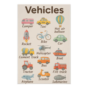 車両子供へ-おもしろいと教育用交通機関 ポスター