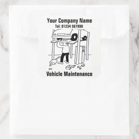 車両整備事業のシール スクエアシール (バッグ)