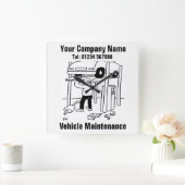 車両整備 スクエア壁時計 (ホーム)